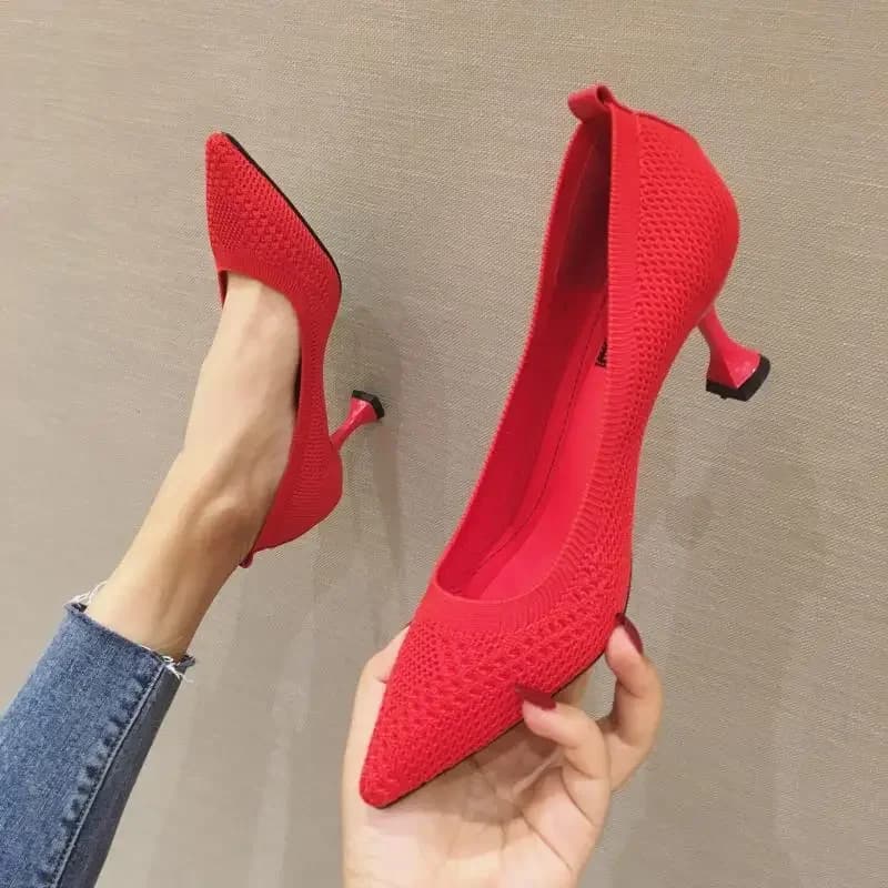 Escarpins d'été à talons hauts et fins pour femmes, chaussures Sexy à bout pointu, à enfiler, de marque pour fête de mariage, à la mode