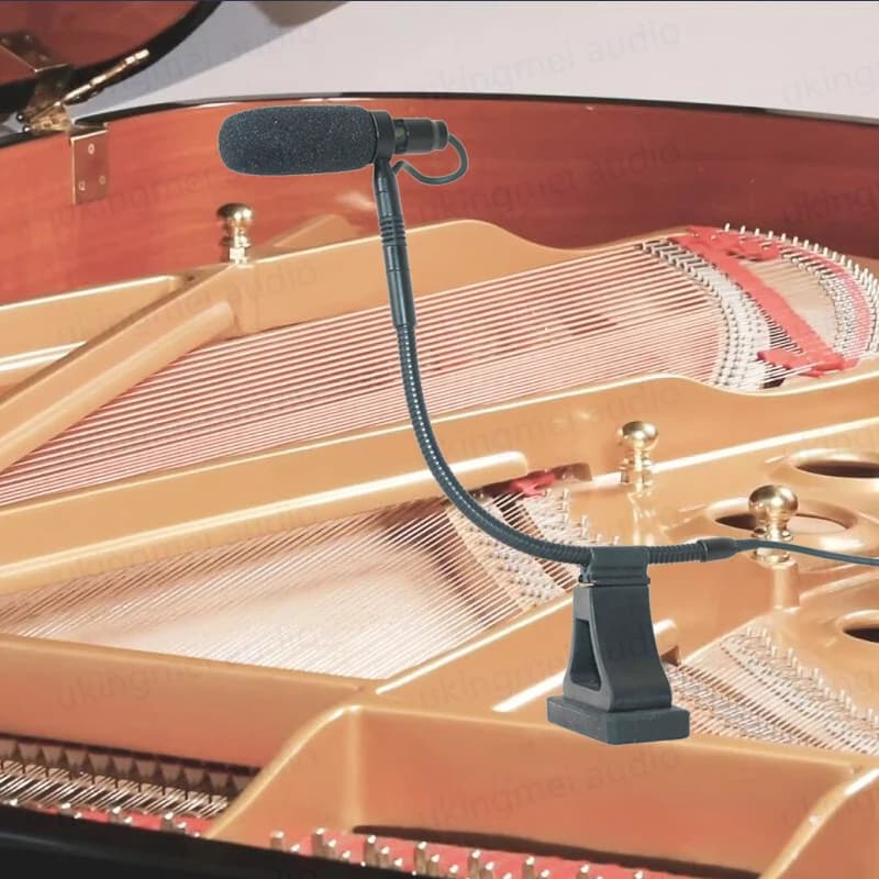 Microphone musical à pince pour piano, système sans fil Shure, entrée d'alimentation fantôme 48V, col de cygne flexible, condensateur Mike