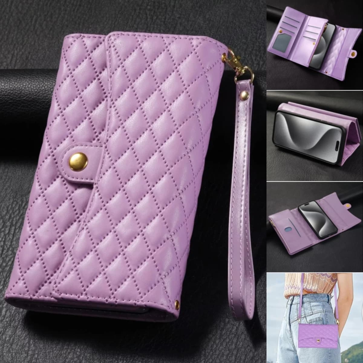 Étui en cuir à bandoulière pour Samsung Galaxy S26 + S24 S25 Ultra S23 FE S22 S21 S20 Plus Note 20 10 + avec cordon et porte-cartes