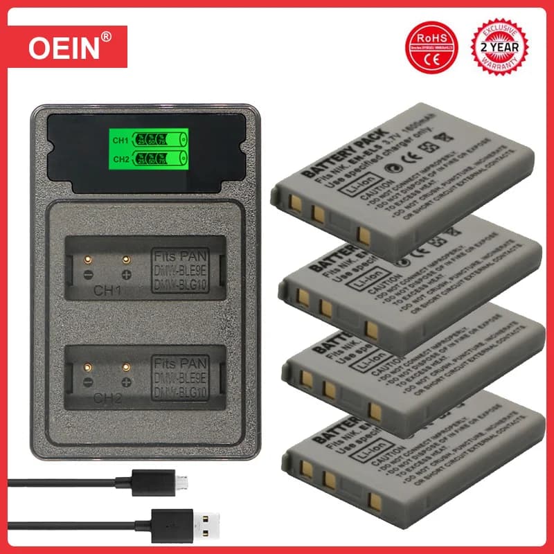 1600mAh ENEL5 Batterie EN-EL5 pour Nikon Coolpix P530 P520 Pouvriers P100 P500 P5000 P5100 P6000 3700 4200, Chargeur USB pour EN EL5