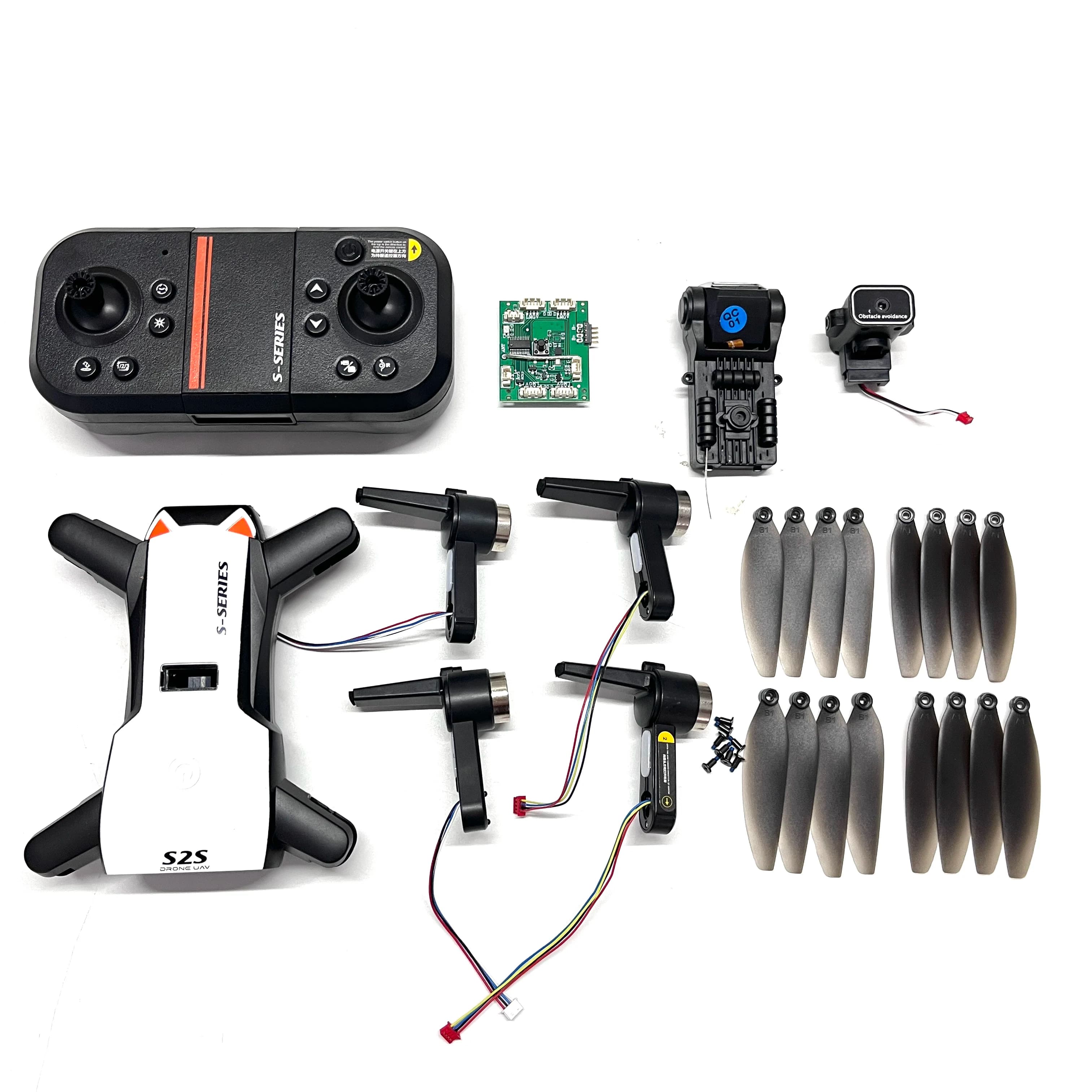 Pièces de rechange pour Drone sans balais LSRC S2S RC Quadcopter, hélices à vent, bras de moteur HD, double caméra, accessoires de coque