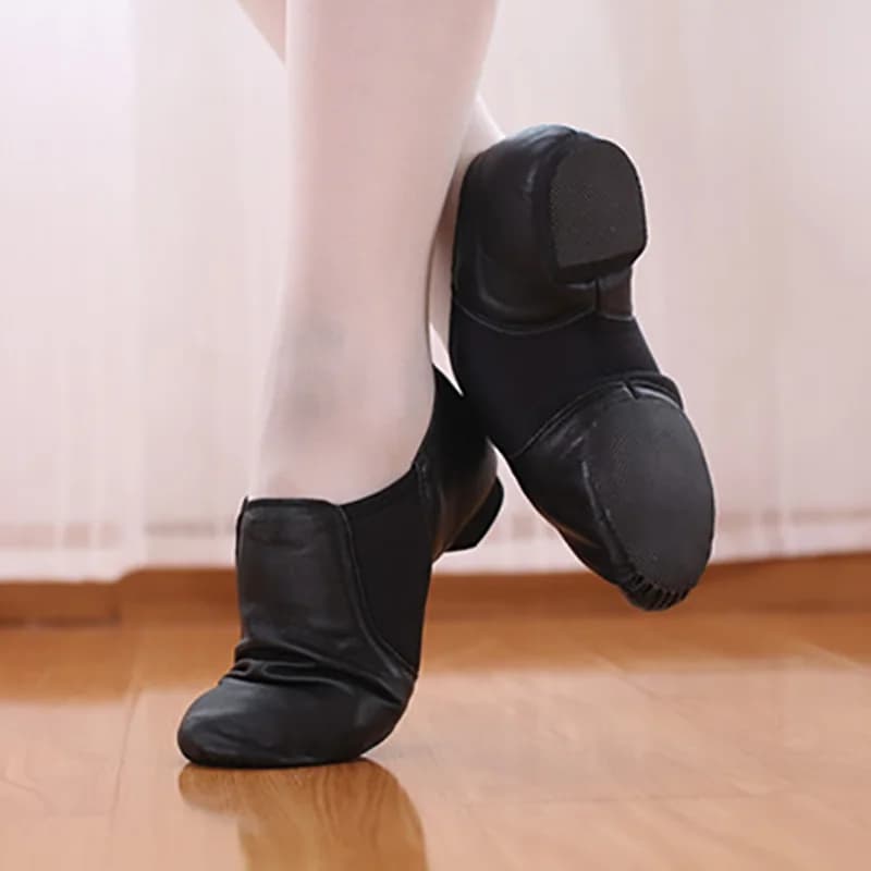 USHINE 24-44 chaussures de danse Jazz en cuir véritable Tan noir semelle antidérapante chaussures de Jazz adultes baskets de danse pour enfants