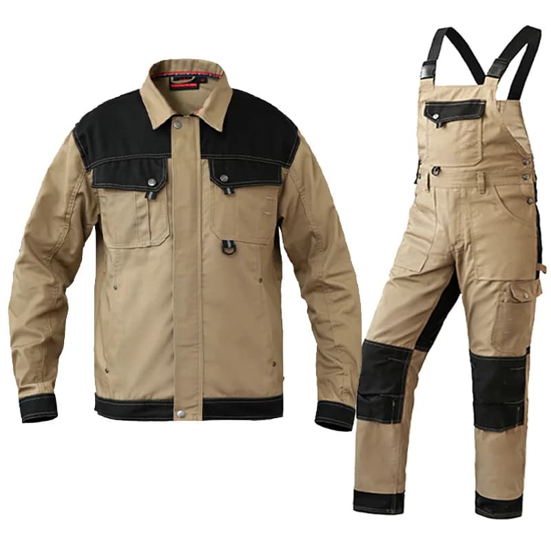 Pantalon de travail multi-poches pour hommes, veste de travail ingent, pantalon résistant à l'usure, pantalon avec genouillères, 100% coton