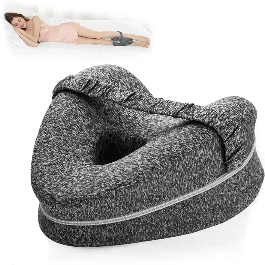 Oreiller ergonomique de soutien des jambes, soulage la sciatique des douleurs du dos et des hanches, coussin de soutien des jambes doux avec amovible