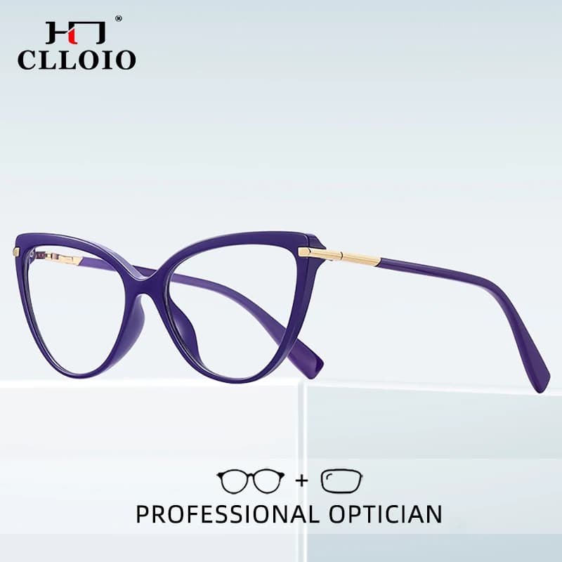 CLLOIO-Lunettes de lecture de luxe pour femmes, lunettes de myopie anti-lumière bleue, monture de lunettes optiques hypermétropes, œil de chat