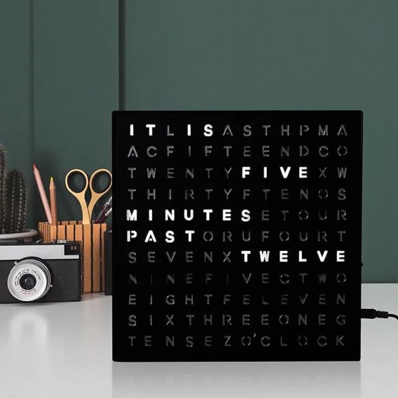Design de mode affichage anglais bureau apprentissage lecture minuterie LED anglais lettre affichage lecture temps Table