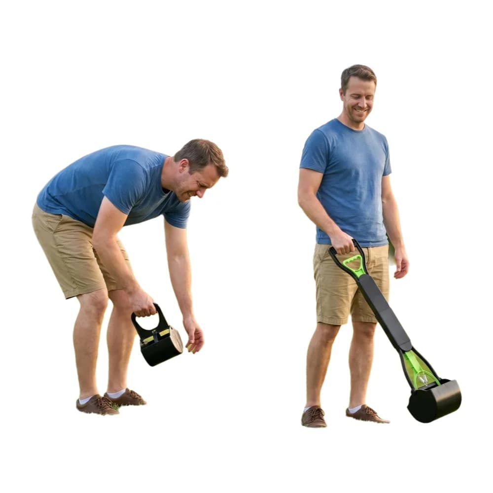 Ramasse-crottes pliable pour animaux de compagnie de 70 cm avec poignée extensible pour promener les grands chiens, idéal pour les chiens âgés