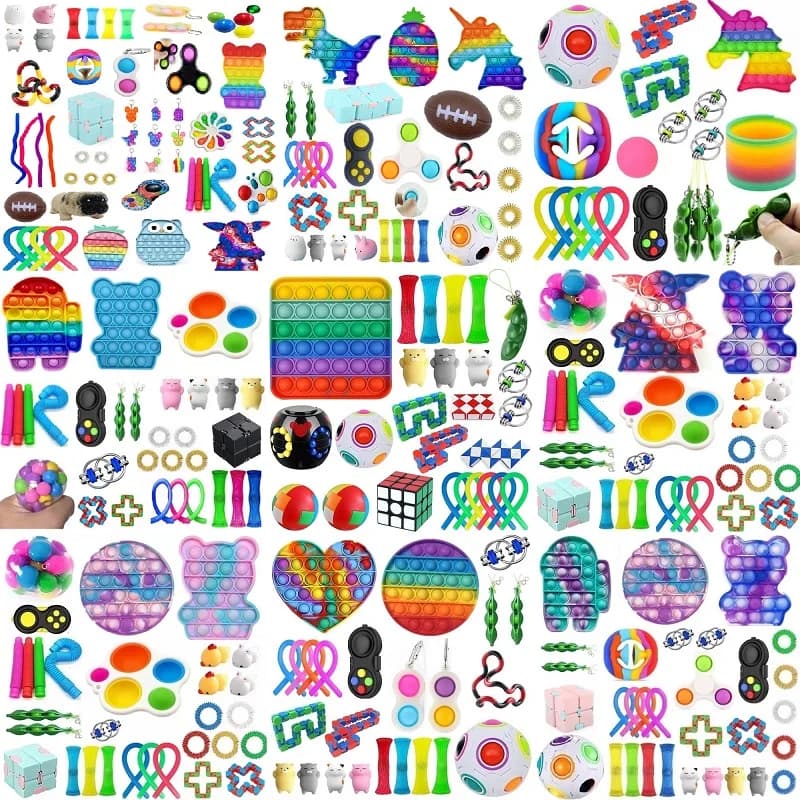 Jouets Anti-stress aléatoires, paquet de poussée pour adultes et enfants, jouets sensoriels doux Anti-stress et décompression, 5-50 pièces/lot