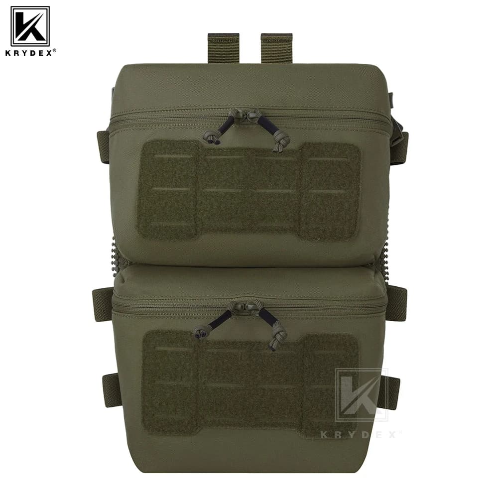Sac à dos tactique KRYDEX à fermeture éclair, double pochette polyvalente, sac à dos modulaire d'assaut pour accessoires de gilet FCPC V5
