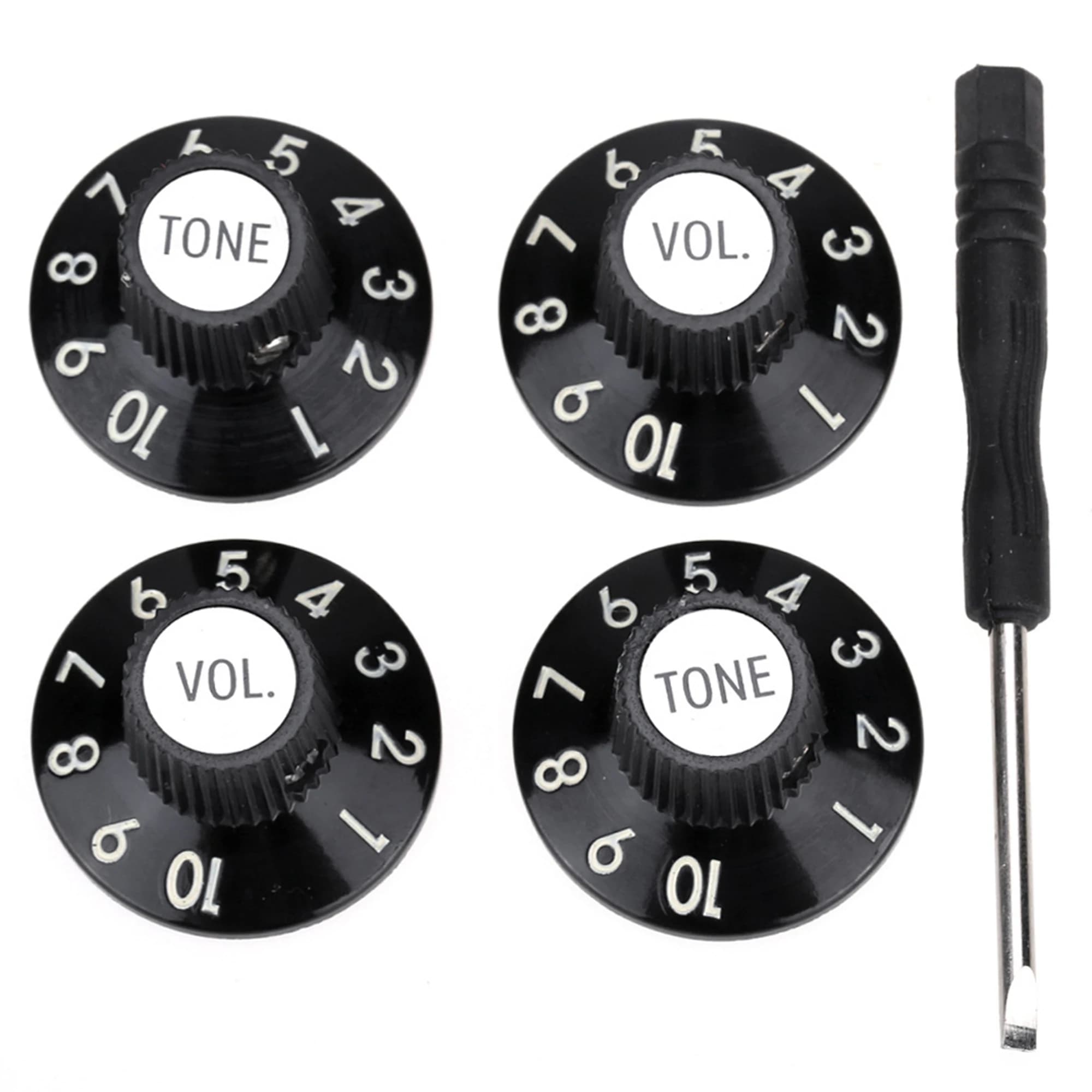 Musiclily Pro 1/4 pouces raccord universel boutons solides guitare 2 tons 2 amplificateur de Volume effet pédale chapeau de sorcière jupe boutons