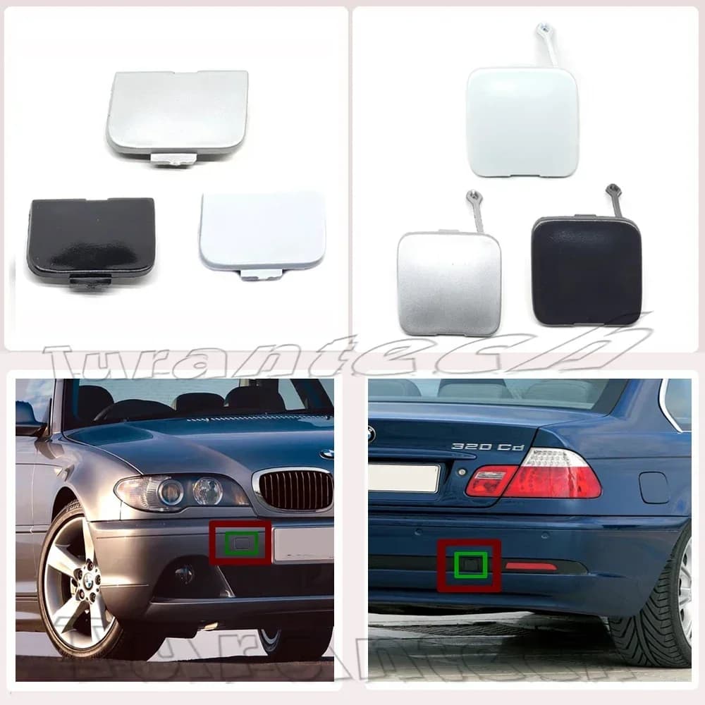 Couvercle de remorquage avant et arrière pour BMW 3 E46 LCI, Base Sedan 316i 318i 320i 325xi 325i 330xi 330i, 02-05