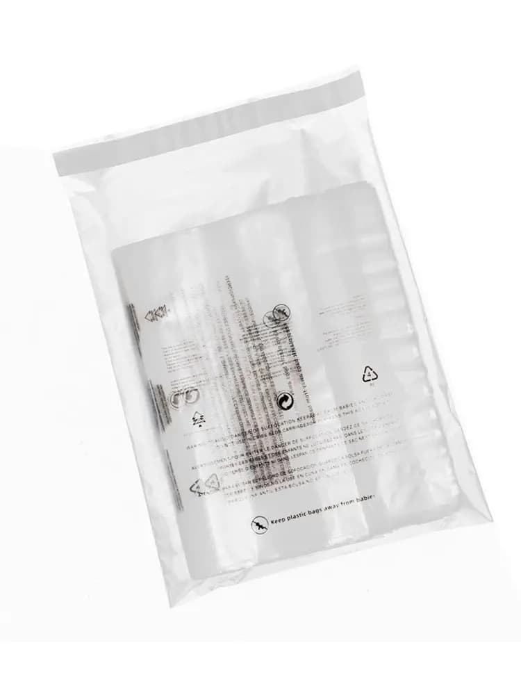 Relcheer 100 pièces PE vêtements emballage stockage avec mots d'avertissement auto-adhésif Transparent chemise serviette sac scellé pochette