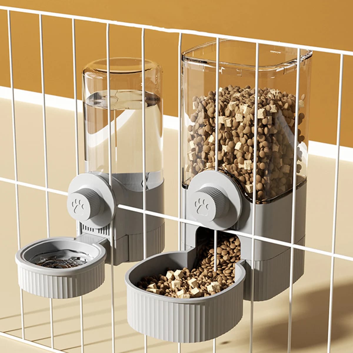 Bol suspendu automatique de Cage d'alimentation pour animaux de compagnie de 1,2 l, adapté au petit bol distributeur de récipient de nourriture de