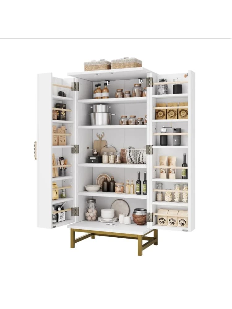Meuble de rangement de cuisine, buffet, armoire de rangement pour petite salle à manger ou salon, avec étagères intérieures réglables, couleur