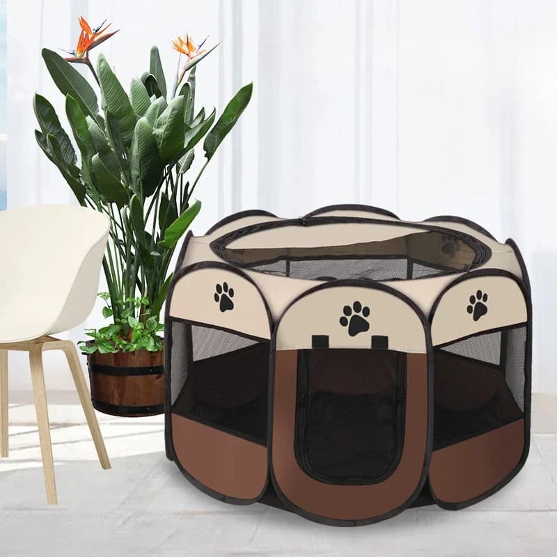 Tente pliable portable pour animaux de compagnie, chenil octogonal, clôture, abri pour chiot, facile à utiliser, utilisation en plein air, grandes