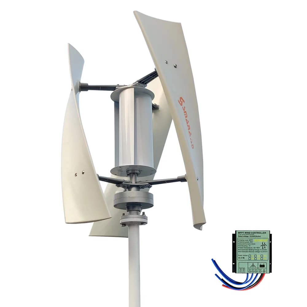 Éolienne verticale 3000W 12V/24V/48V à faible bruit pour usage domestique 220V avec contrôleur de charge gratuit, livraison UE