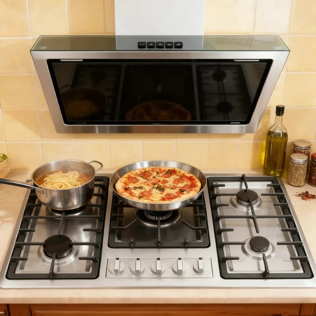 Table de cuisson à gaz en acier inoxydable, Stable, facile à nettoyer, à 5 brûleurs, pour la maison, grandes cuisines, hôtels, usage commercial