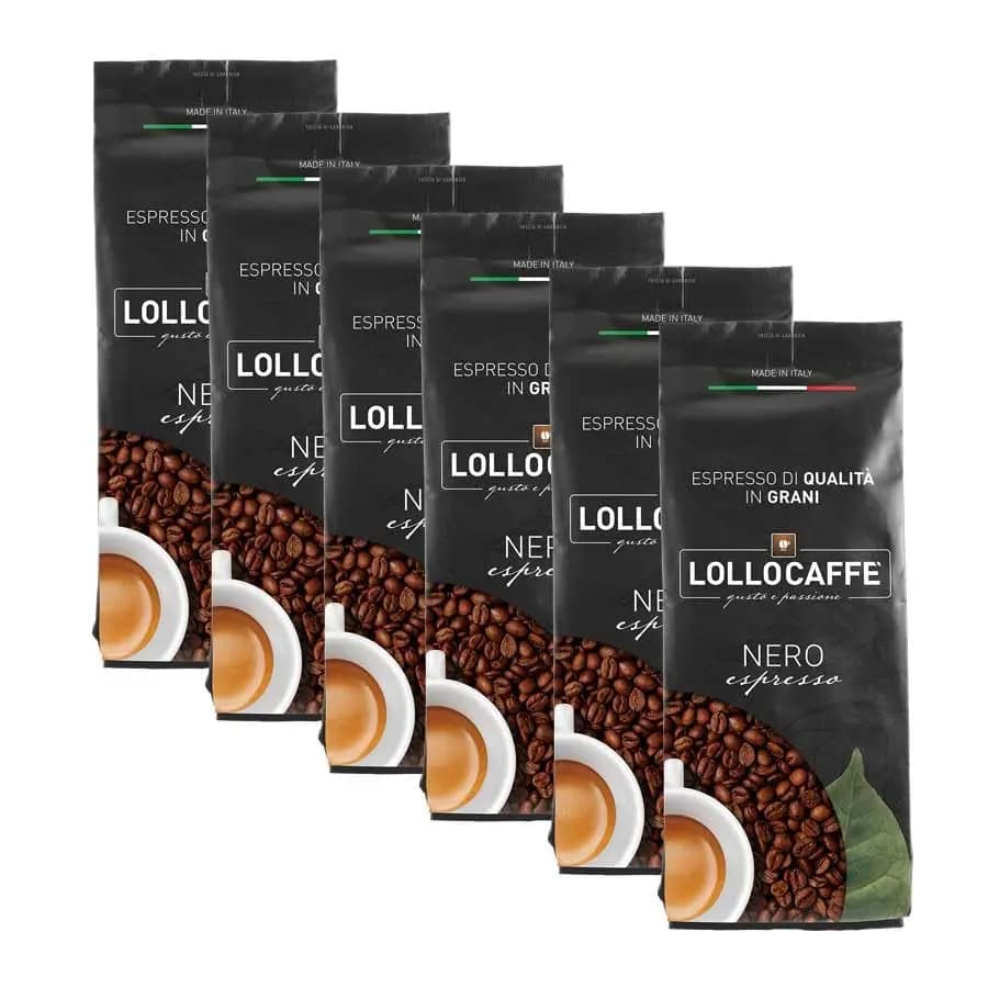 Café en grains expresso noir Lollo café 1 kg x 6