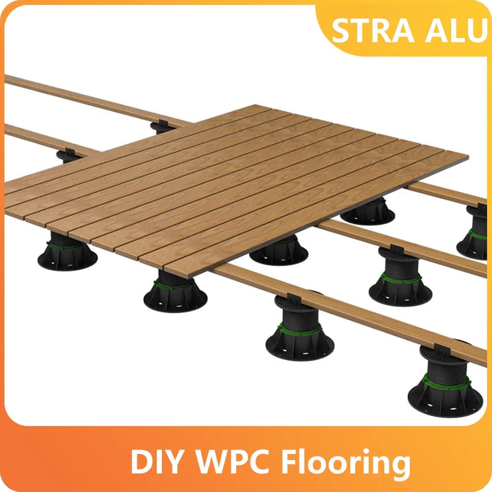 (3 articles) revêtement de sol extérieur WPC écologique résistant aux UV 3D bois plastique Composite balcon jardin piscine sol
