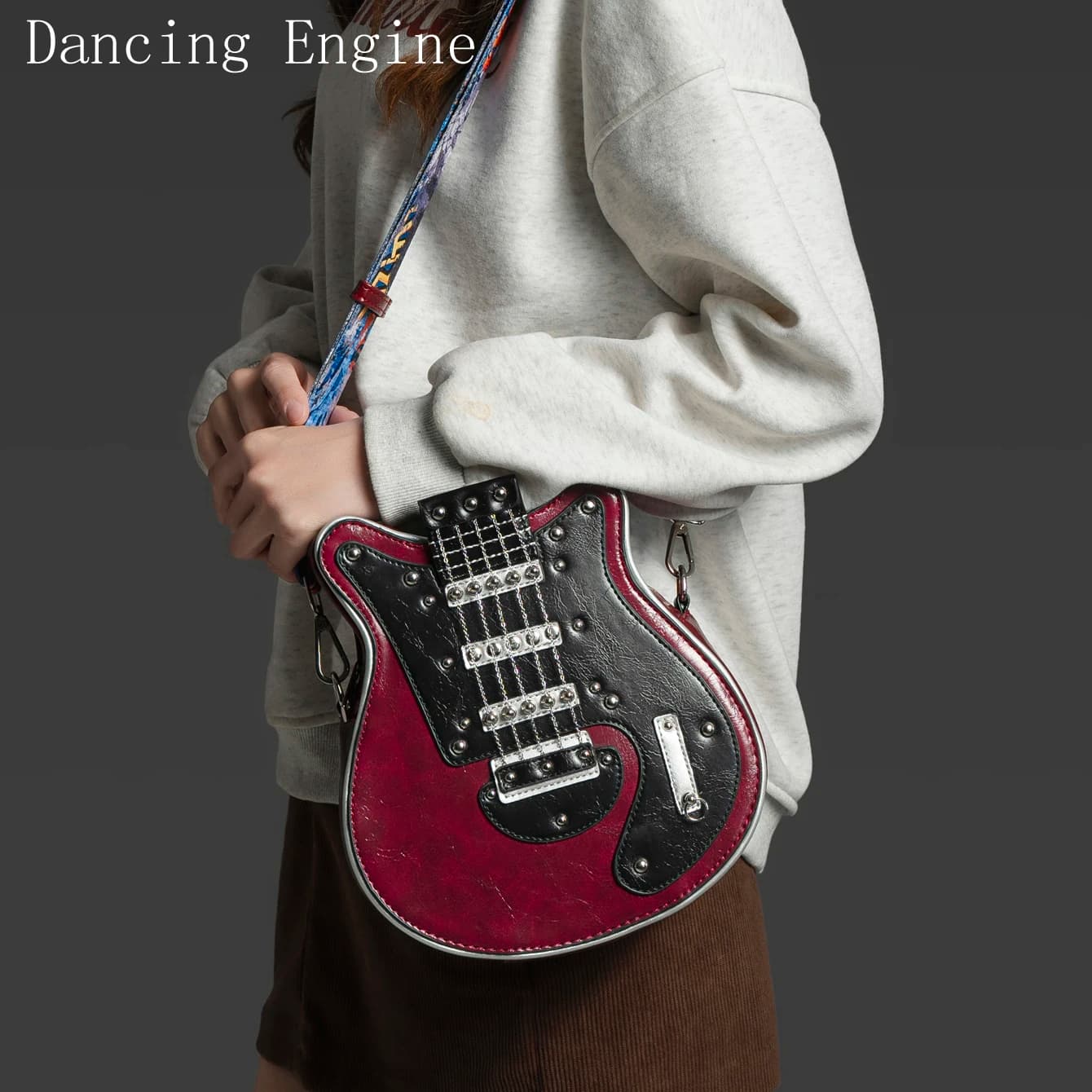 Sacs à main et sacs à main pour femmes, sac à bandoulière en cuir de luxe de styliste, sac à main en forme de guitare fait à la main