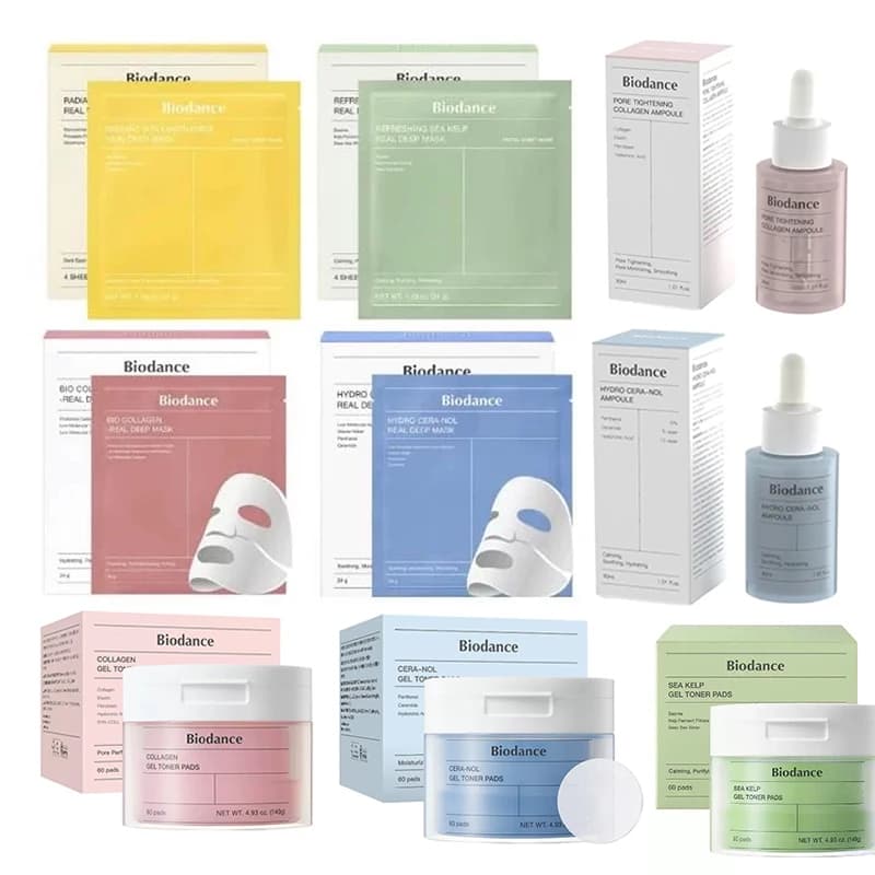 Masque Visage Raffermissant et Liftant au Collagène Biodance, Essence Ampoule Hydratante, Gel Tonifiant Apaisant, Patch Coréen Original pour Soins