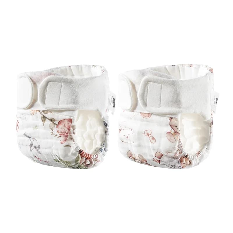 OUYUN réutilisable bébé couche-culotte en tissu pantalon 2 pièces coton gaze respirant couche-culotte nouveau-né M L XL
