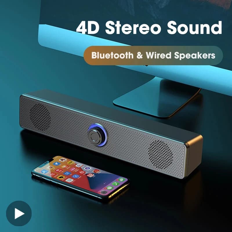 Ordinateur Caixa De Som haut-parleur Bluetooth filaire et sans fil boîte De son Portable barre barre De son De musique pour PC TV ordinateur Portable