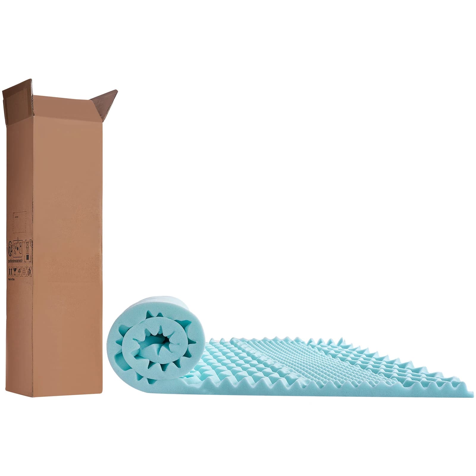 SucceBuy Surmatelas Queen Size 2" / 3" d'épaisseur Coussin de matelas en mousse à mémoire de forme souple, infusion de gel rafraîchissant Support