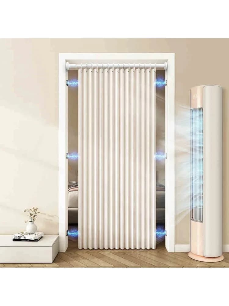 Rideau de porte magnétique plissé et pliable, rideau de placard en accordéon, rideau de séparation de pièce Applicable pour chambre à coucher et