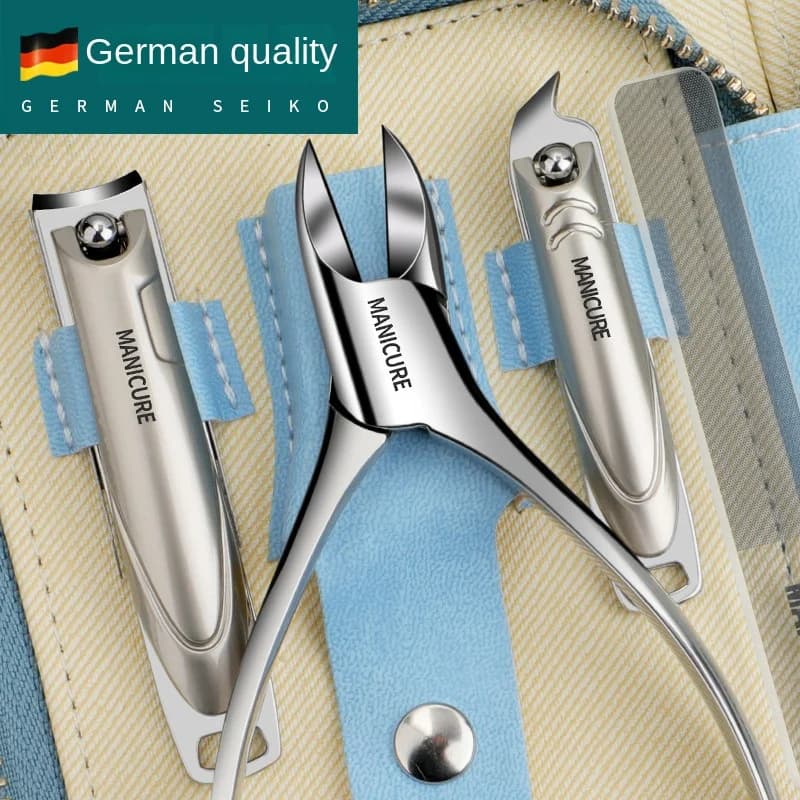 Ensemble de manucure et pédicure, coupe-ongles professionnel en acier inoxydable, outils avec étui de voyage