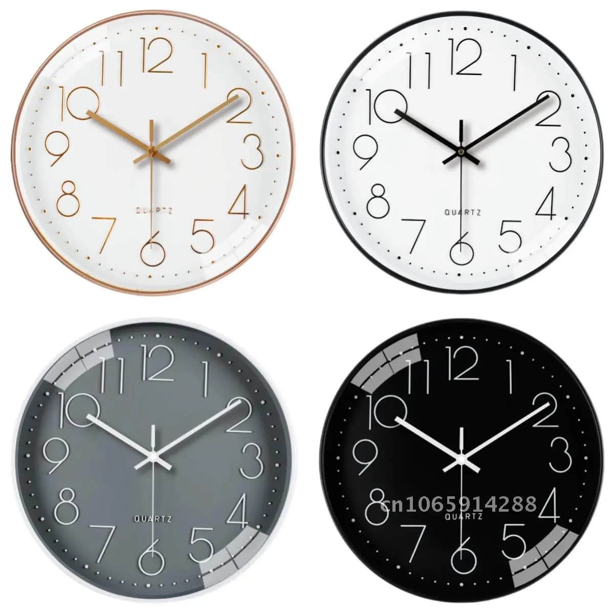 Horloge murale numérique 3D de 12 pouces, forme ronde minimaliste, décoration pour la maison, la chambre à coucher, le salon, fonctionne à piles,