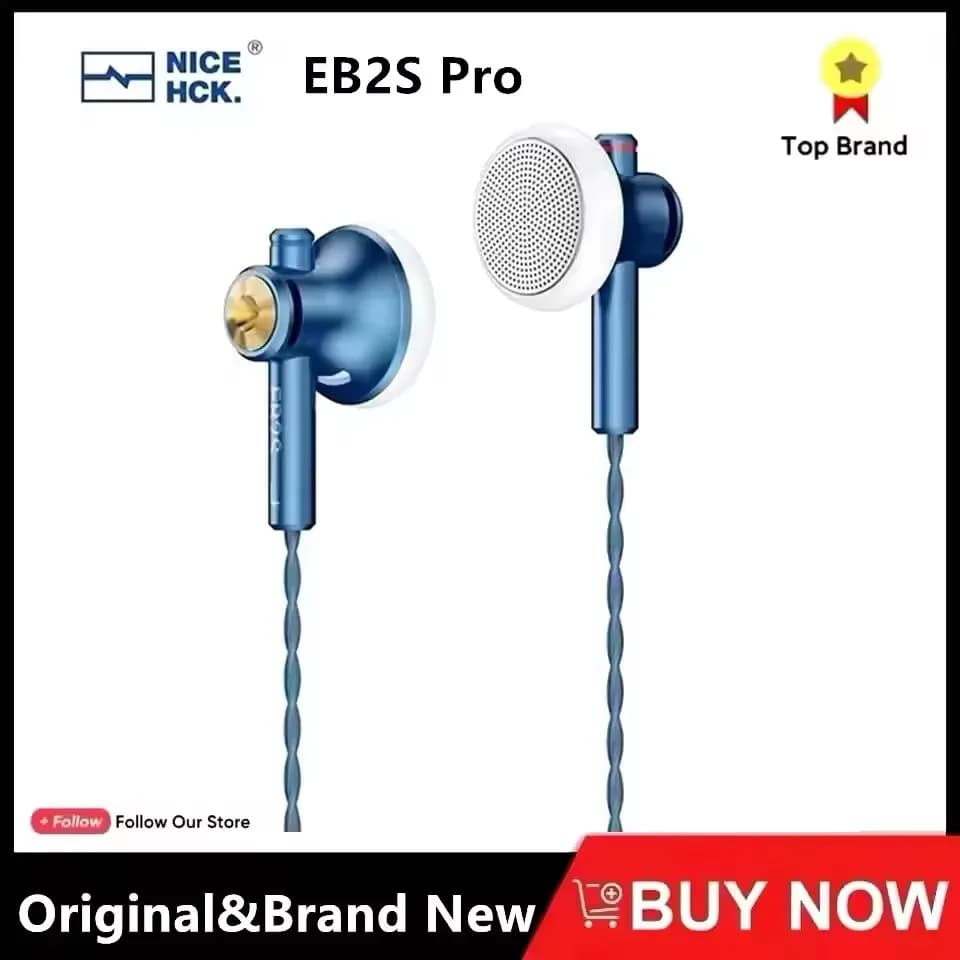NiceHCK EB2S PRO HIFI filaire Microphone écouteur 15.4mm unité dynamique écouteurs basse casque avec argent plaqué OCC câble mixte IEM