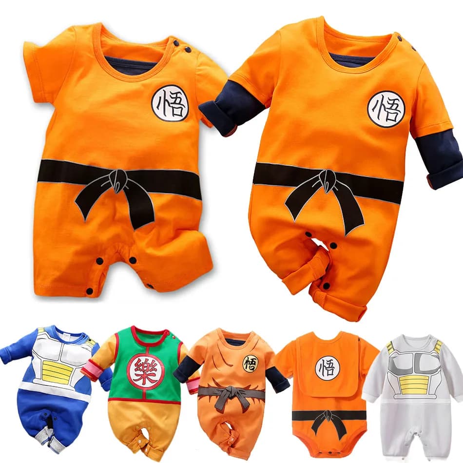 Bébé Anime vêtements végéta barboteuses nouveau-né Kuririn Roshi tenue d'entraînement infantile enfants Halloween dessin animé Cosplay Costume