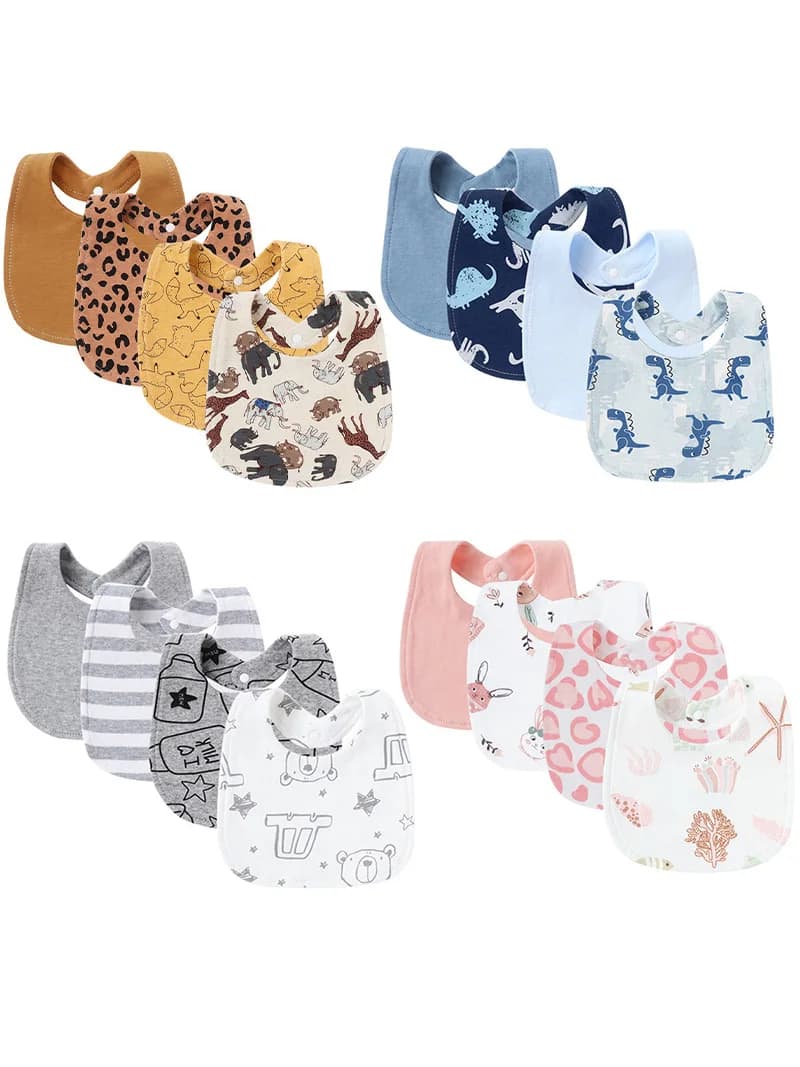 Bavoirs pour bébé imprimés de dessin animé, forme carrée, serviette de salive pour nourrissons, garçons et filles, Double couche en coton,