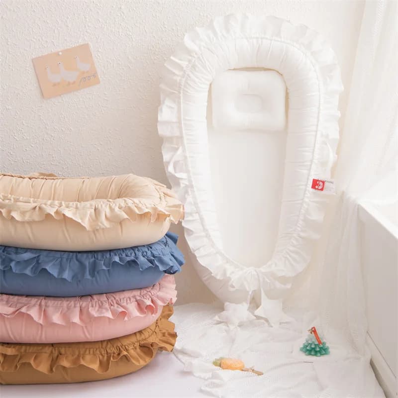 Couleur unie volants berceaux de bébé coton doux confortable berceau de bébé nouveau-né infantile de haute qualité berceaux de bébé outils de