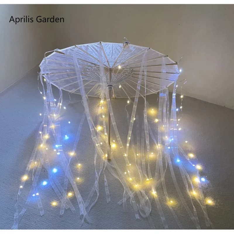 Parapluie décoratif en dentelle avec fil LED, parapluie de plage, parapluie de princesse chinois, parapluie japonais, artisanat de drame, cosplay,