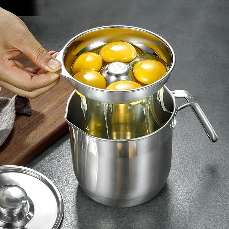 Séparateur de blanc d'œuf en acier inoxydable 304, complément alimentaire auxiliaire pour bébé, bol de filtre de protéines de jaune d'œuf,