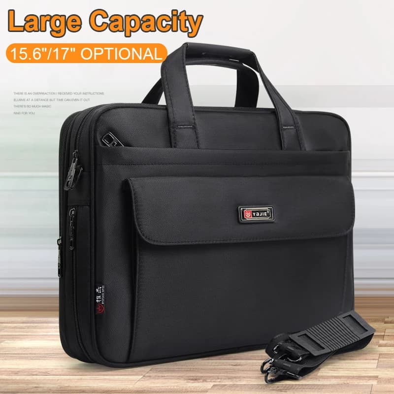 Mallette en toile étanche pour homme d'affaires, grande capacité, sac pour ordinateur portable, sac de travail, sac de messager de bureau, 15.6