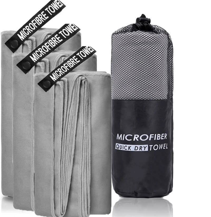 Serviette de sport en microfibre à séchage rapide, anti-odeur aux ions d'argent, absorbante, séchage rapide, pour le sport et la transpiration