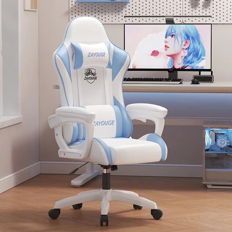 Chaise de jeu confortable pour la maison, bureau ergonomique, silencieuse, pour ordinateur, chambre à coucher, étude, dossier élévateur rotatif