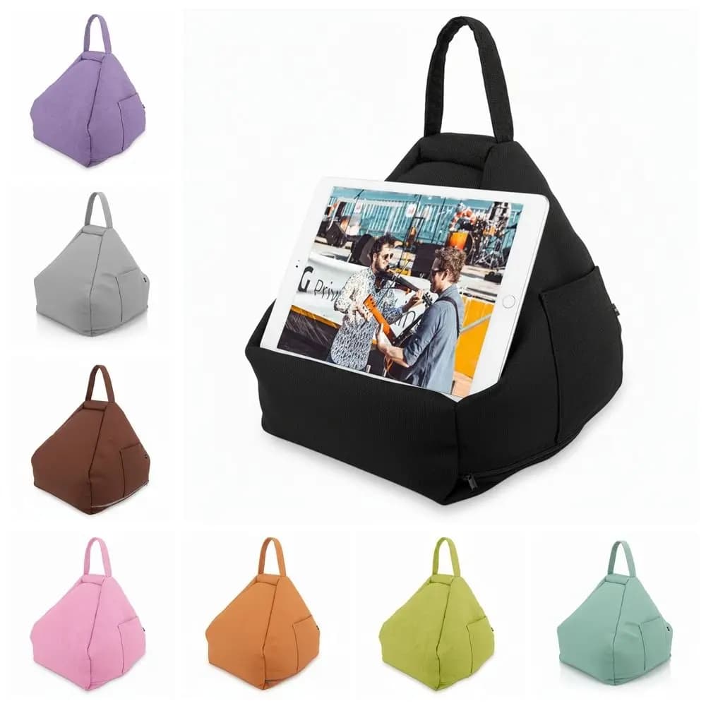 avec poche latérale pour tablette, Support d'oreiller pour le soutien des genoux jusqu'à 12,9 pouces, coussin de pouf souple, oreiller de lecture