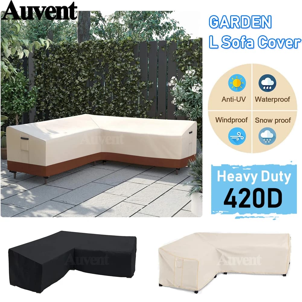 Housse de protection pour canapé d'angle en rotin, imperméable, anti-poussière, pour meubles d'extérieur, en forme de L, pour Table et chaise,