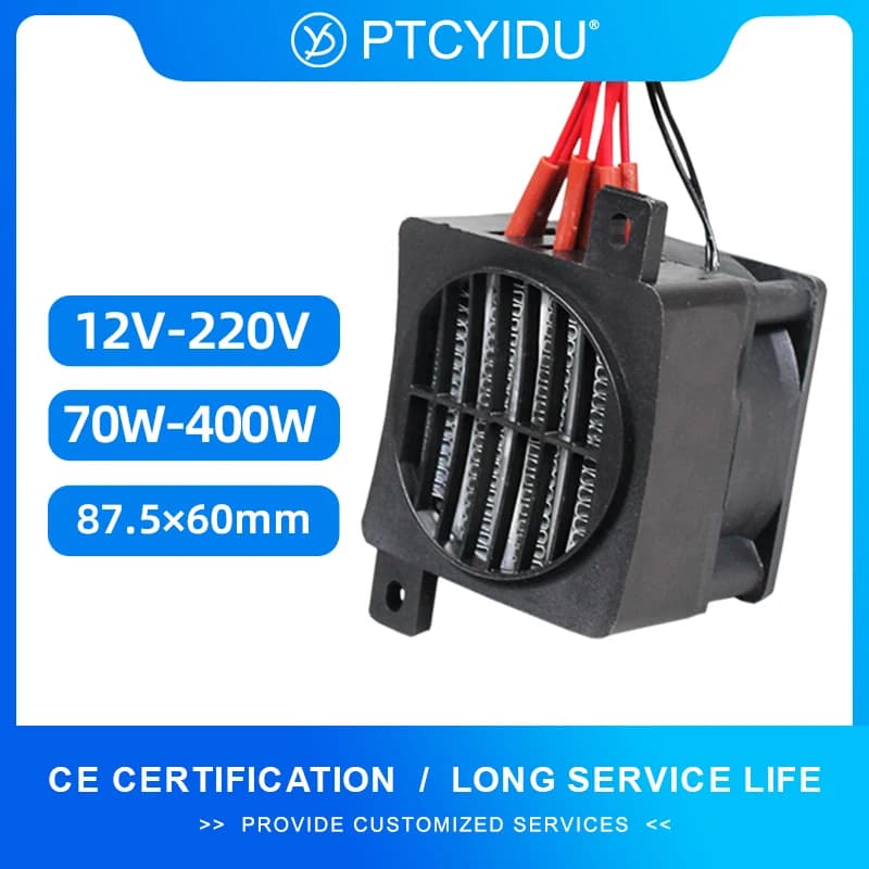 Chauffage PTC 70W ~ 400W 12V ~ 220V, chauffage à température constante en céramique avec ventilateur, chauffage électrique PTC, élément