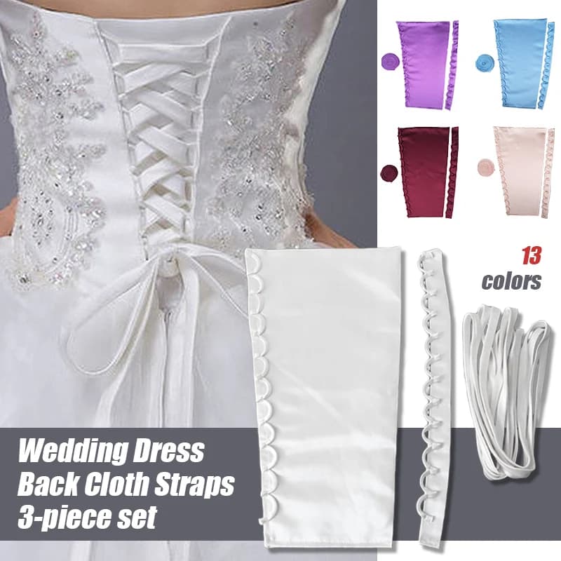 3 pièces/ensemble Kits de Corset en Satin fermeture éclair remplacement robe de mariée dos dentelle sangle bricolage artisanat robe de mariée