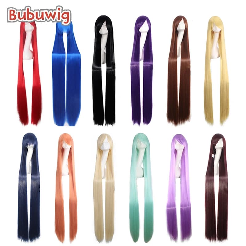 Bubuwig cheveux synthétiques 150 cm longue droite Cosplay perruques 33 couleurs femmes Super longue fête mode Anime perruques résistant à la