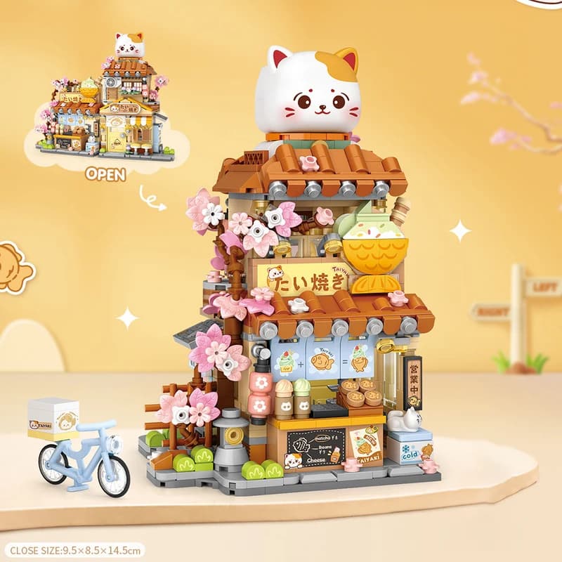 Creative Pliable Flower Shop pour enfants et adultes, KrasnoCute Cat House, Ours Tokyo Oyaki, Mini importer nights Assembly Puzzle Toys, Gifts