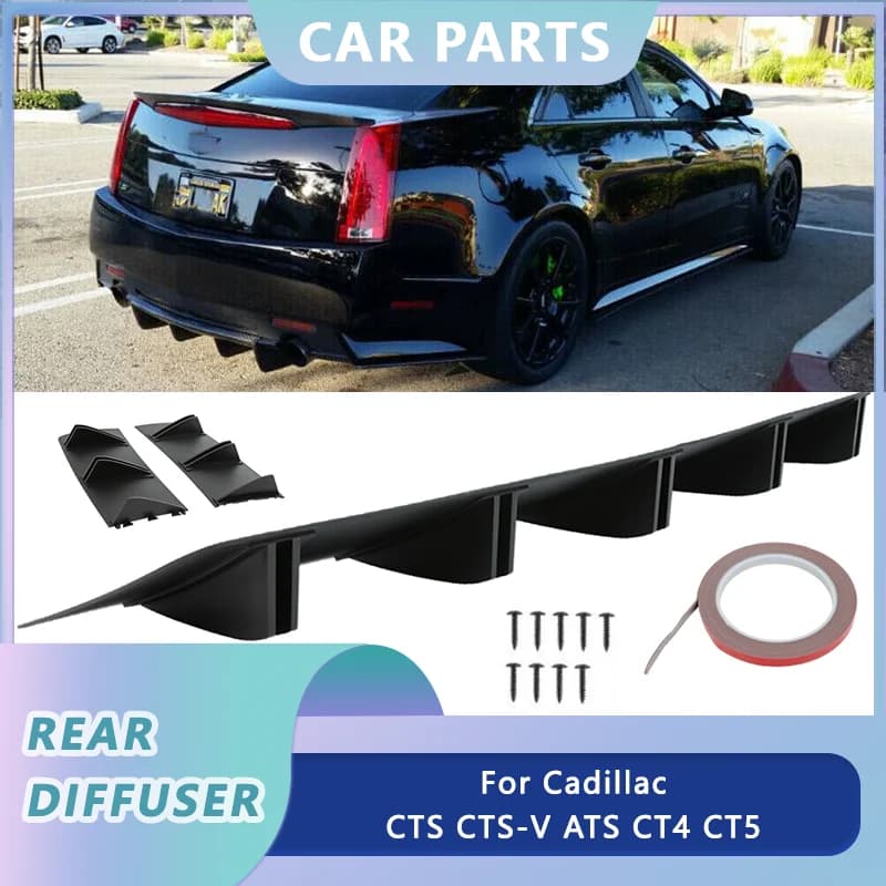 Arrière Jules Pare-chocs Diffuseur Spomicrophone Pour Cadgrad CTS CTS-V ATS CT4 CT5 En Fibre De Carbone Requin 5 ailettes 81.5cm Universel De Voiture