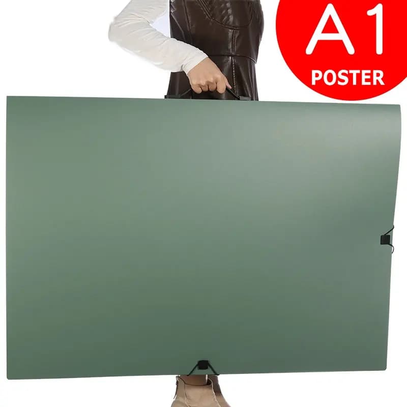 Grande dossier de fichiers A1, organisateur de papier pour affiches, classeur à anneaux, pochettes en plastique Transparent HD, dossier de livre