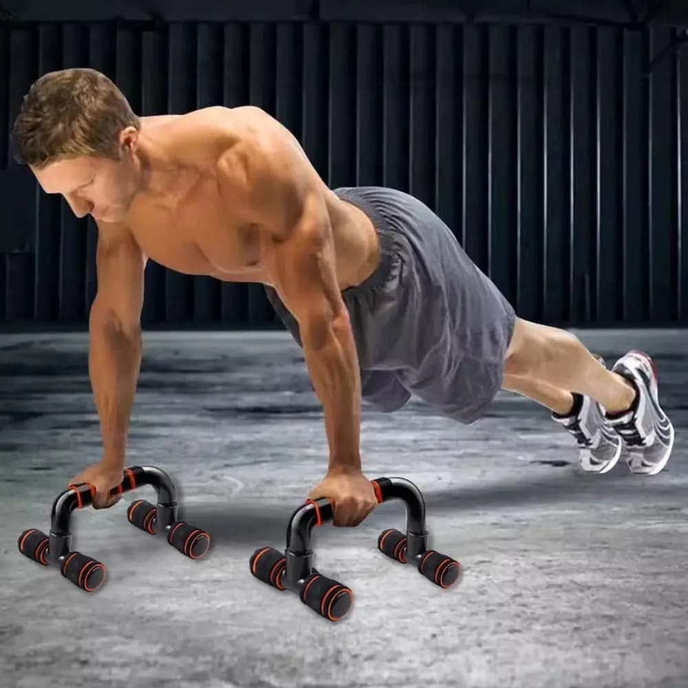 1 paire de poignées de gymnastique, support de poussée antidérapant, barres de poussée solides et stables, durables, en forme de H, barres