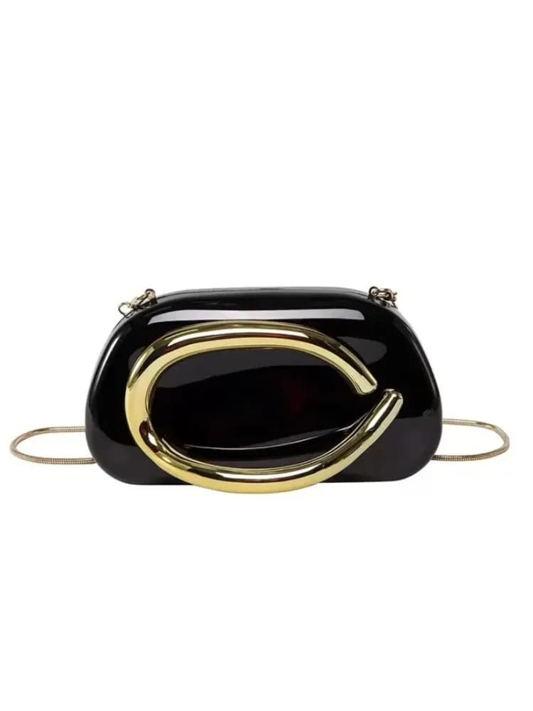 Pochette de soirée en métal doré pour femme, sac à main élégant pour mariage et fête, sac à bandoulière tendance